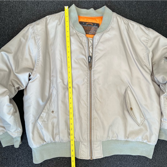 Vintage jep’s Flight Equipment gray XXL Nylon bomber Jacket - Picture 8 of 10